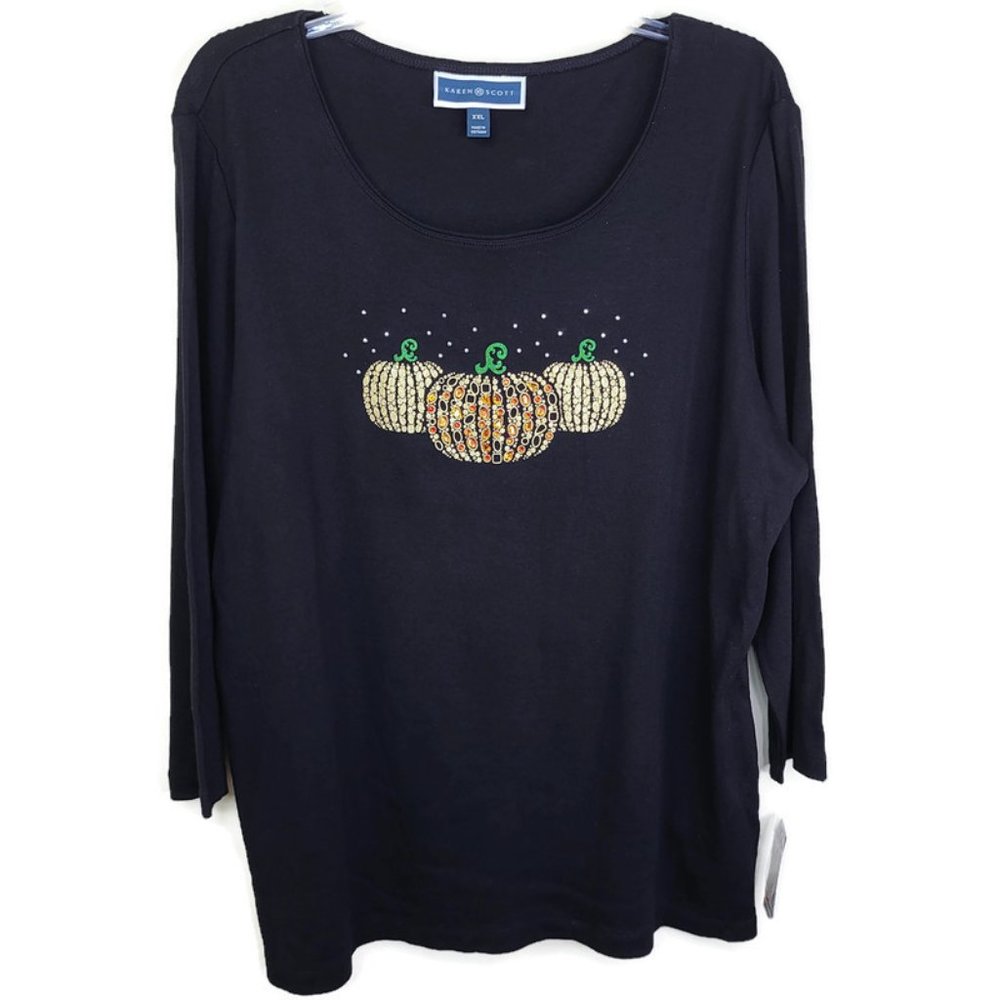 Karen Scott Black Tee NWT Size XXL
